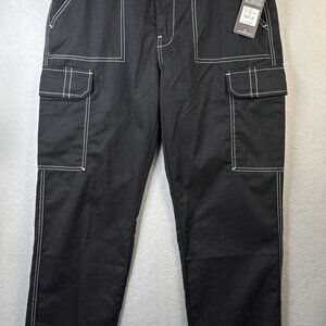 NWT True Religion Bobby Baggy Cargo Pant Mens Size 34x32 Jet Black Straight $139